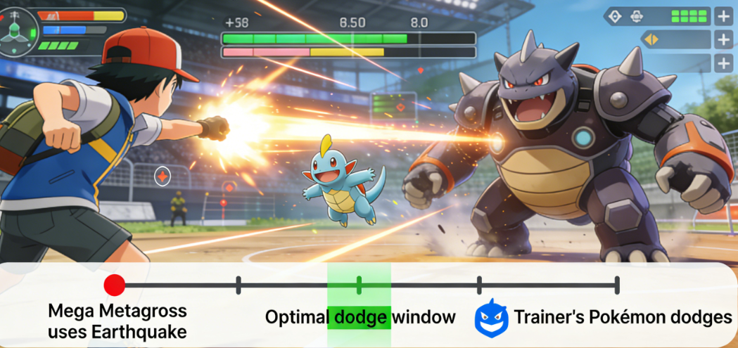 The timing for dodging Earthquake