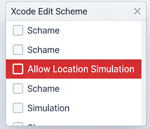 The Xcode Edit Scheme window 