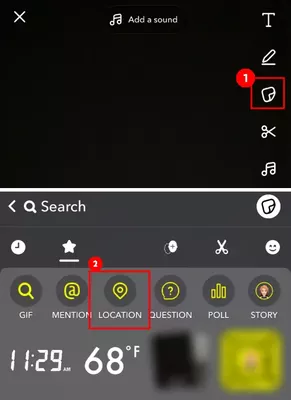 Adding a Location to a New Photo or Video