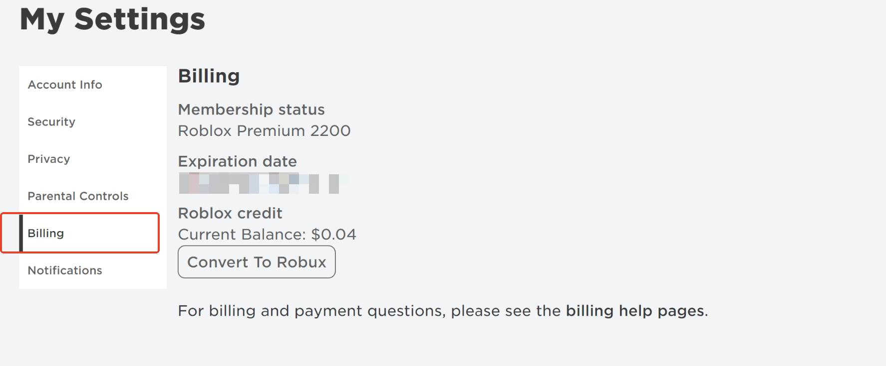 Update Billing