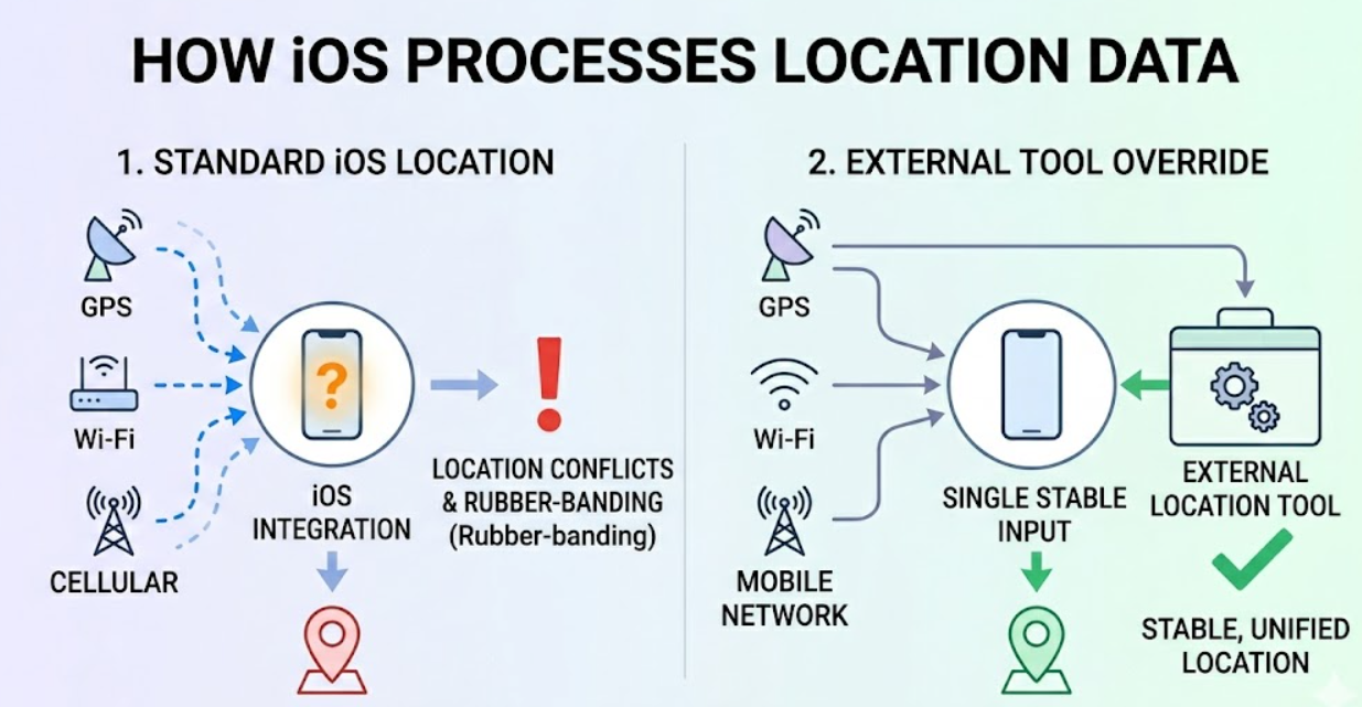 How iOS processes location data