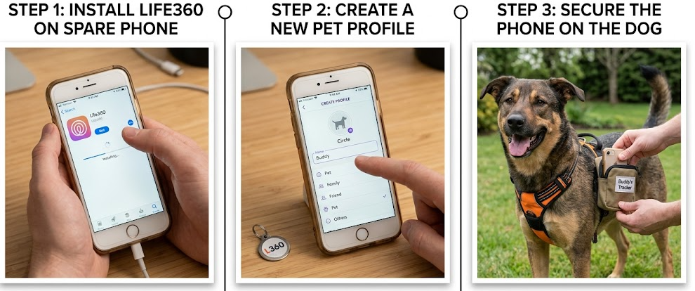 Pet tracking alternative setup