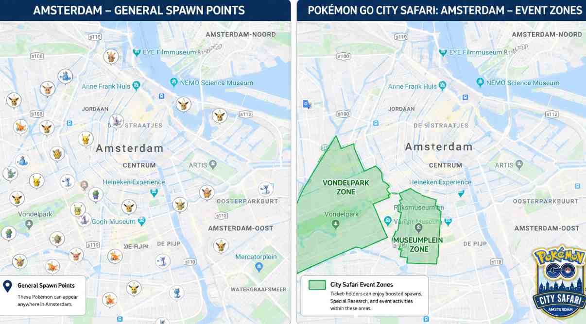 Comparison map of Amsterdam