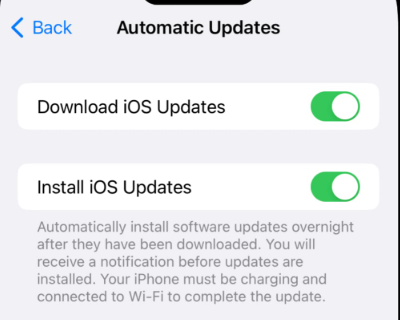 Toggle OFF both Download iOS Updates and Install iOS Updates