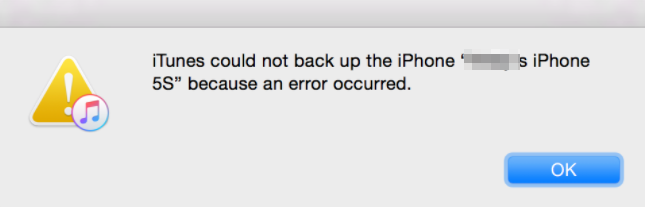iTunes Could Not Back Up the iPhone Because an Error Occurred