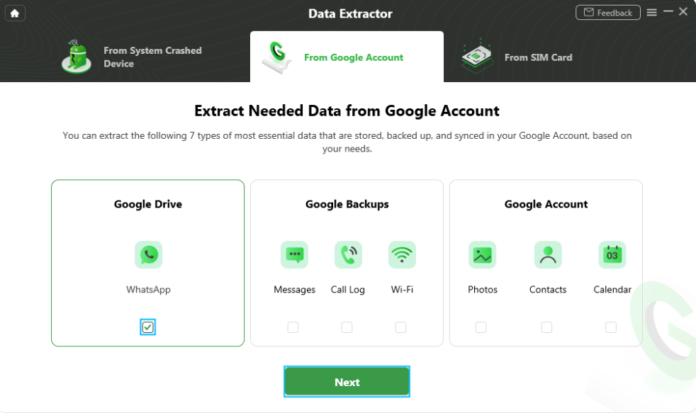 Choose the data types