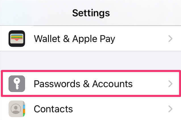 Passwords & accounts