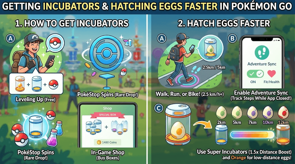 how to get incubators in pokemon go