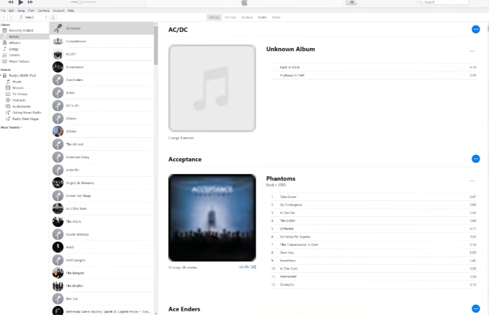 iPod connected to a computer before adding music