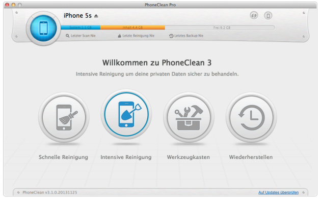 PhoneClean for Mac Screenshot