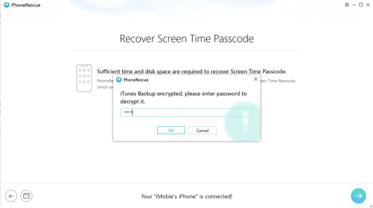 Recover Screen Time Password screen