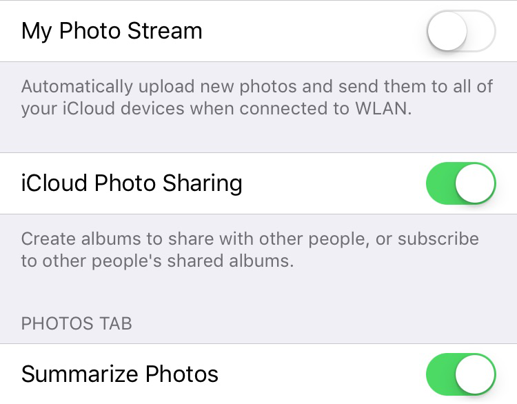 How to Free Up Disk Space on iPhone or iPad – Disable Photos Streams