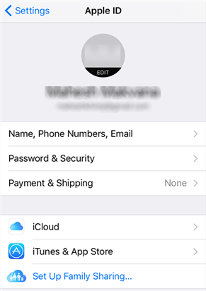 Access the iCloud sync options on your iPhone