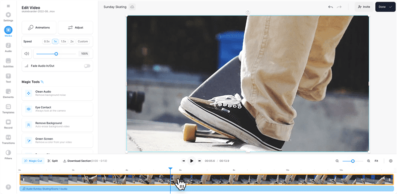 Access Video Editing Feature in Veed.io