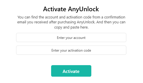 Activate AnyUnlock