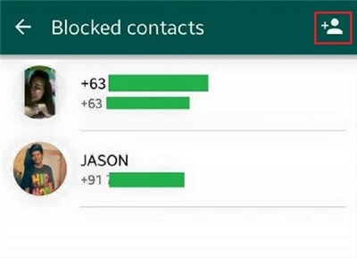 Add Contact in Blocklist