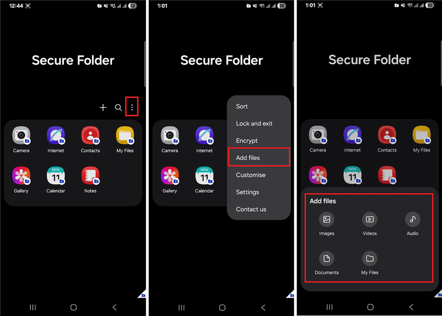 Add Files to Samsung Secure Folder