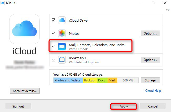How to Add iCloud Calendar to Outlook 2007/2013/2016 - Step 2