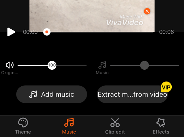 Add music to video in VivaVideo