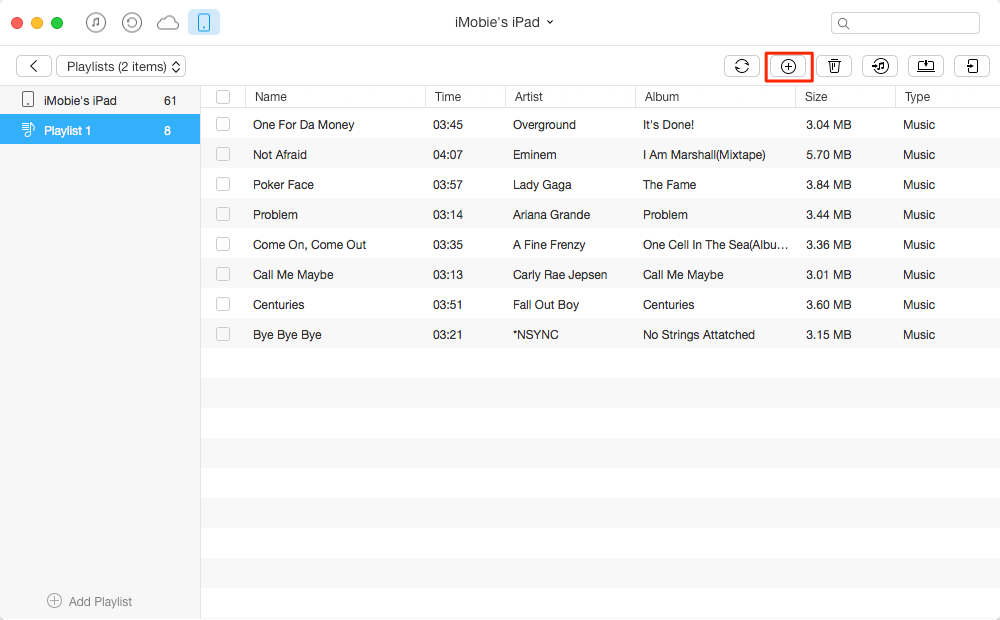 How to Add Songs to Playlist on iPad with AnyTrans – Step 3