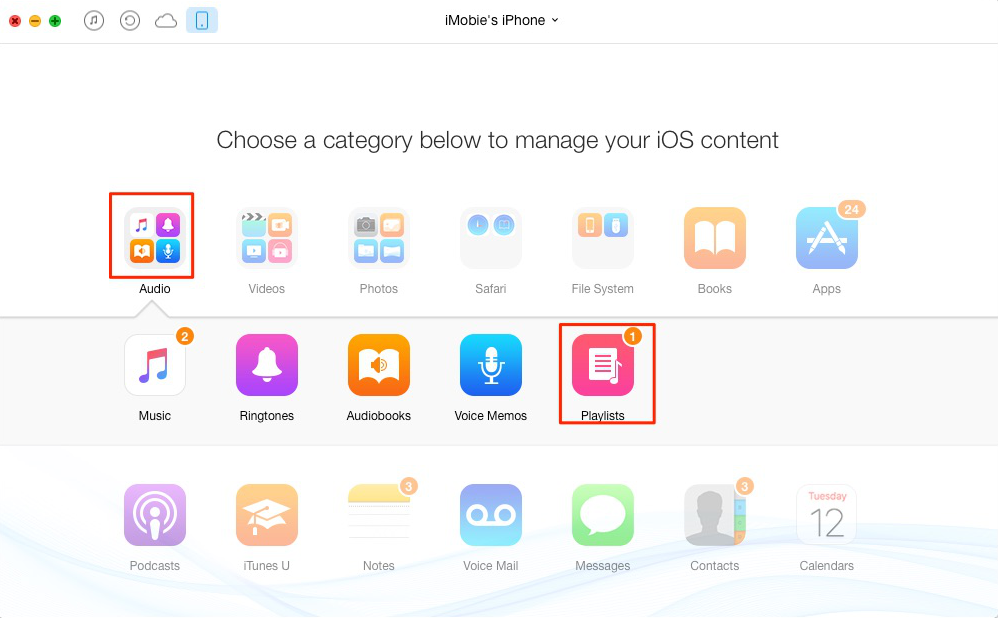 Add Songs to Playlist on iPhone with AnyTrans – Step 2