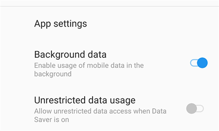 Turn on Background Data for WhatsApp