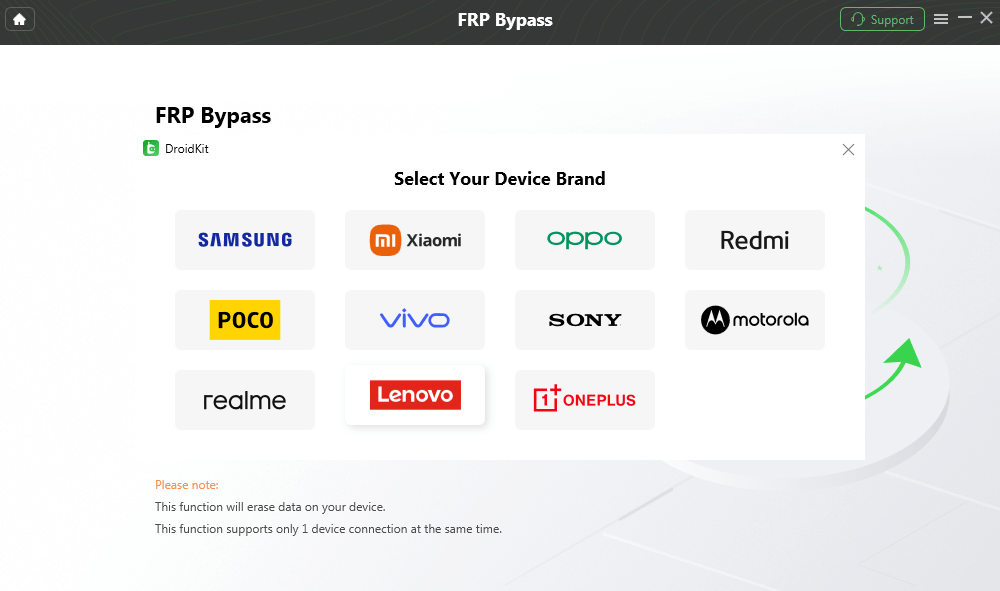 DroidKit Supports major brands