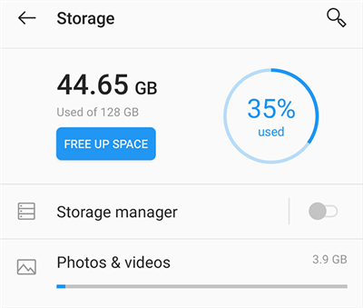 Check your Device Storage