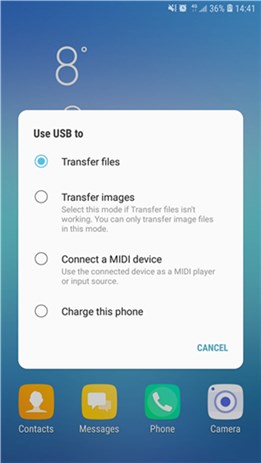 Enable File Transer on Android Device