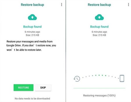 Restore WhatsApp on Android