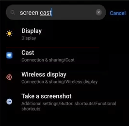 Android Screen Cast Option