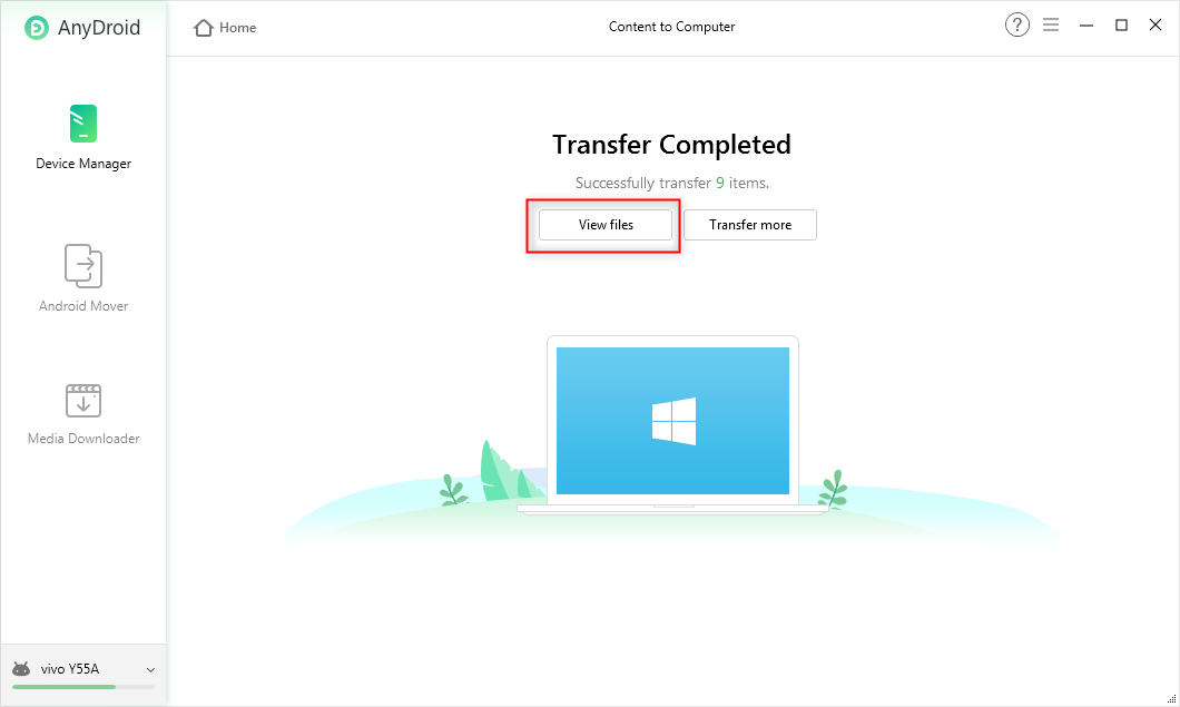 Transfer Completed on AnyDroid