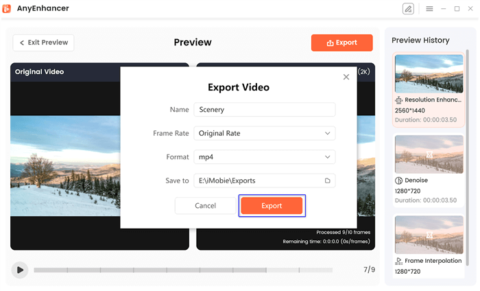 Export the Video