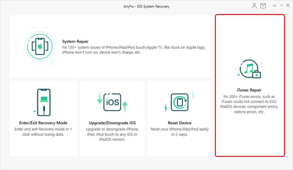 Repair iTunes with AnyFix