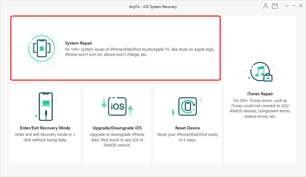 Appuyez sur Réparation du système