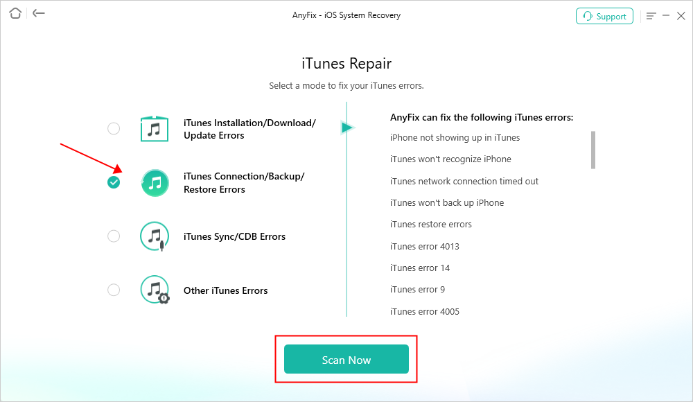 AnyFix iTunes Repair Restore Error
