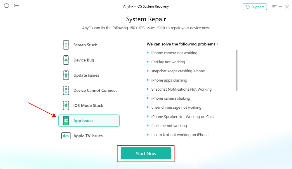 AnyFix System Repair App Issues