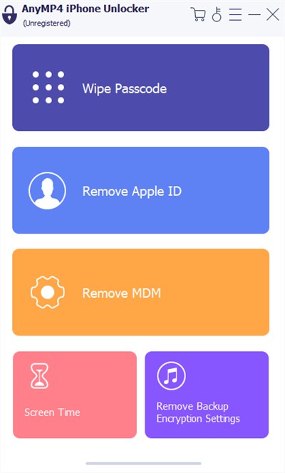 AnyMP4 iPhone Unlocker Interface