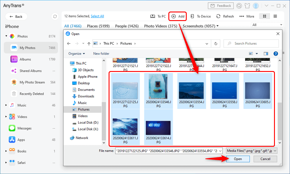 Use Device Manager to Add Photos from Computer to iPhone