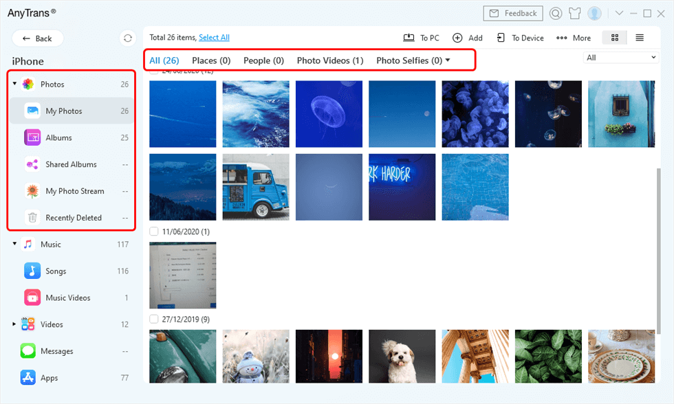 View Albums with AnyTrans
