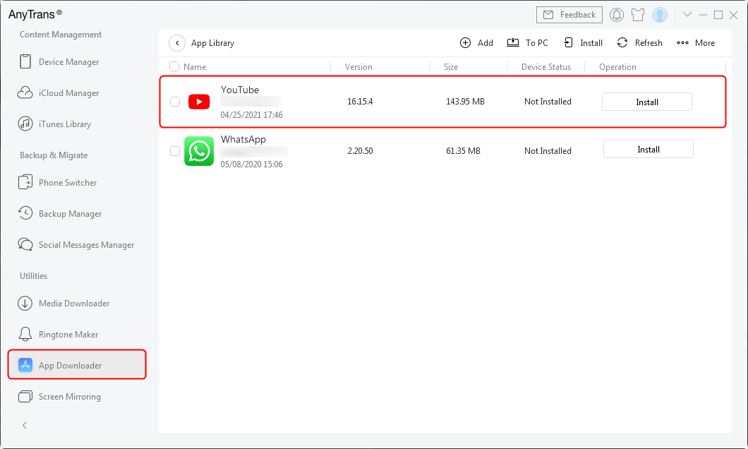 Install the Old Version of YouTube to Device