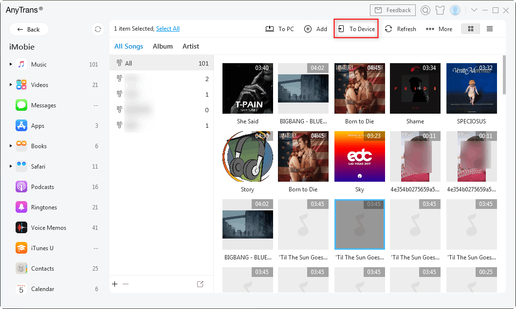 Transfer Music from iPhone to iPad with AnyTrans