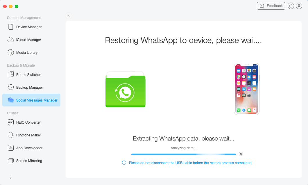 Restoring WhatsApp to iPhone