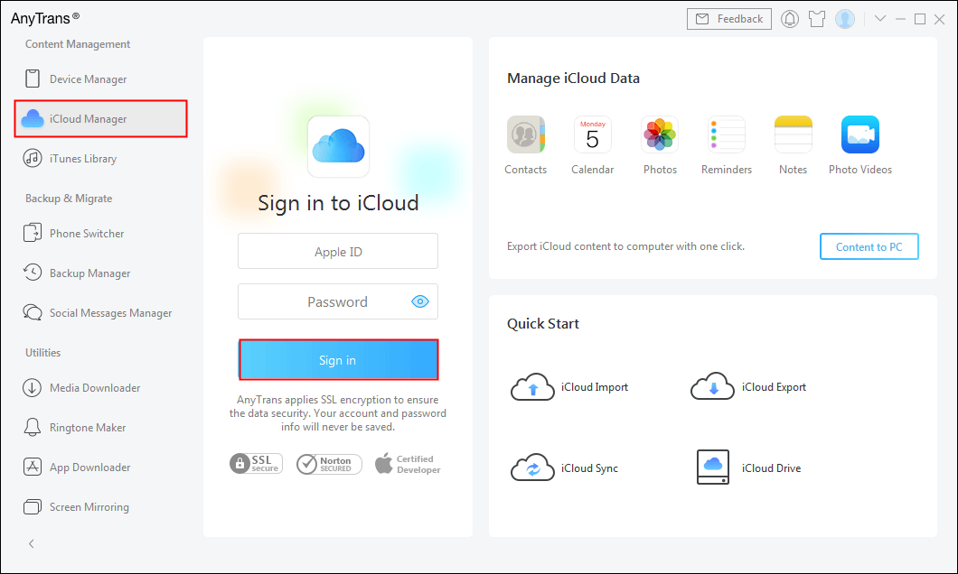 Sign in Your iCloud Account