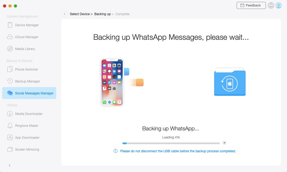 Wait for Backing Up Whatsapp