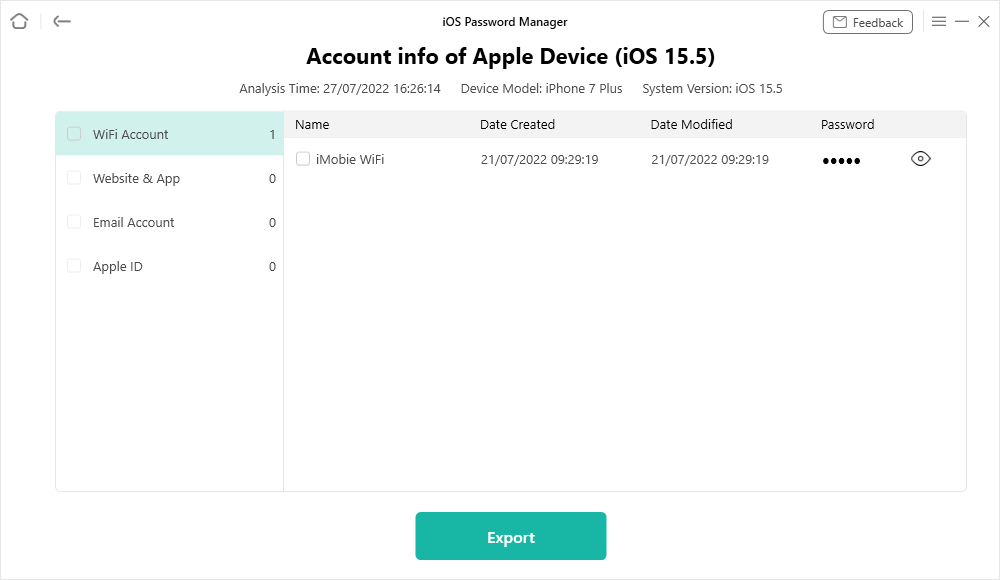 View and Export Passwords