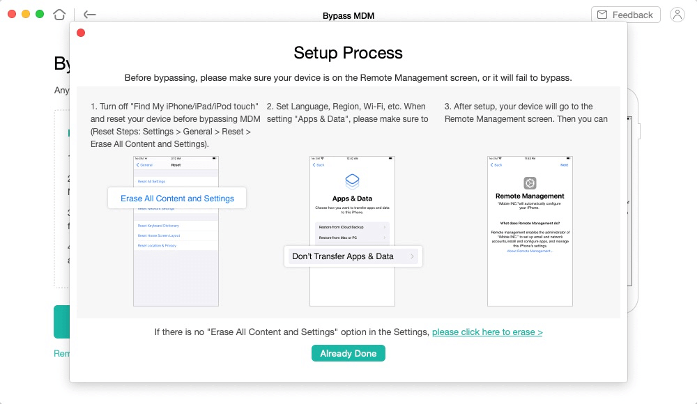 Start the Bypass Process