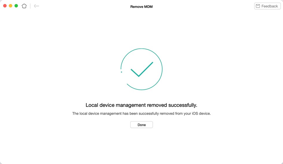 Remove Local Device Management Successfully