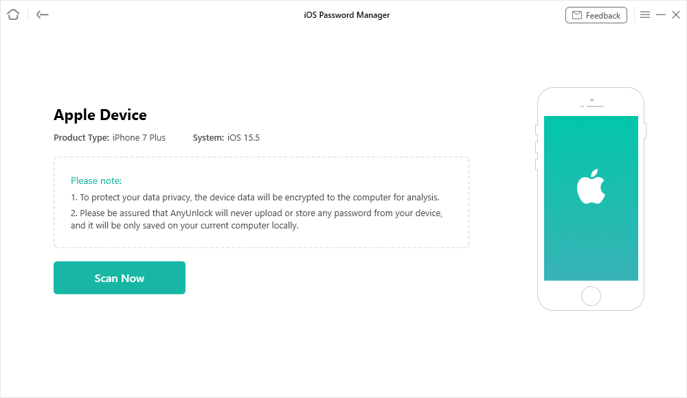Сканируйте iPhone, чтобы найти все пароли, сохраненные на вашем устройстве