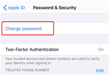 Change Password from iPhone